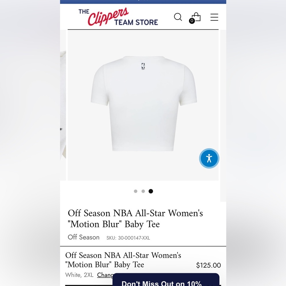 Off Season NBA All-Star Women's "Motion Blur" Baby Tee Los Angeles - Picture 3 of 9